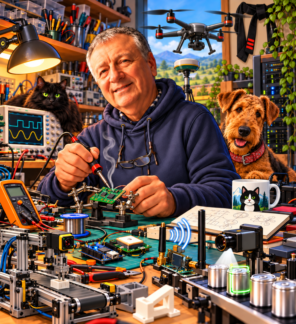 Ron Segal in his "office"